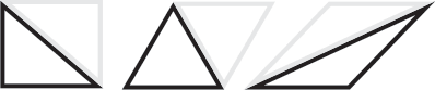 A triangle is half of a square or rectangle.