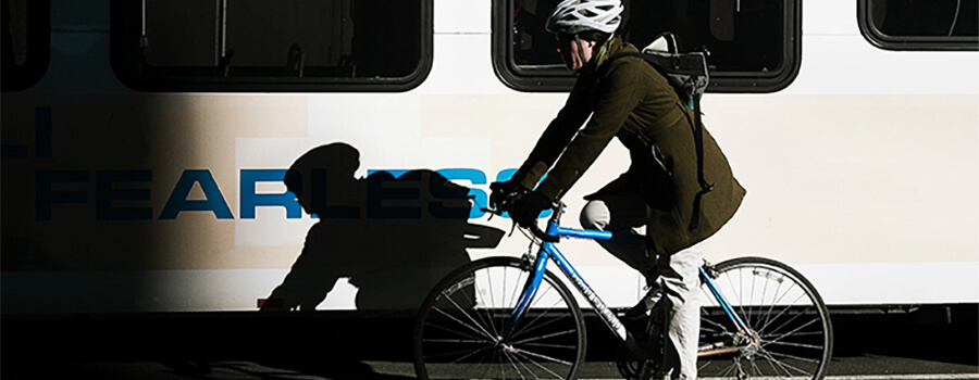 Commuter on a bike.