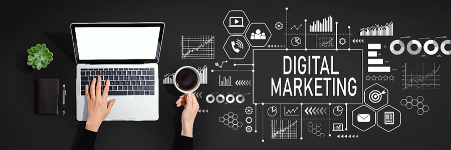 Digital marketing montage.