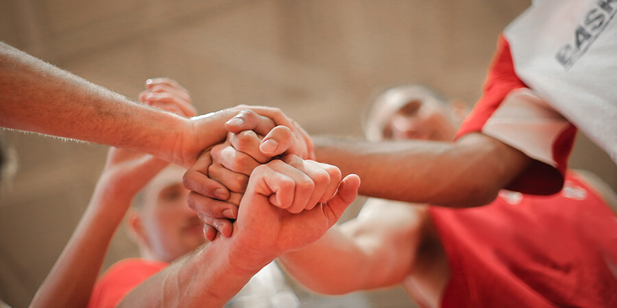 Corporate fist stack.