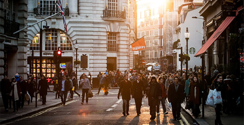 London shopping street.