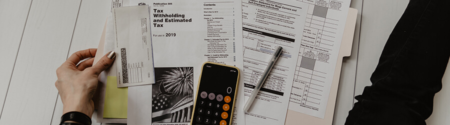 Tax forms and calculator.