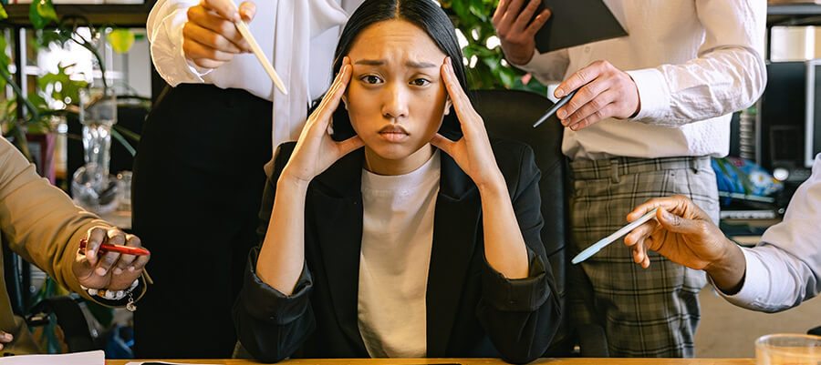 Stressed office worker