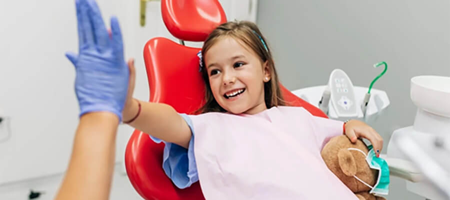 Child visiting the dentist.