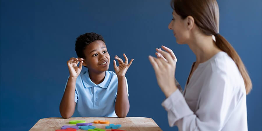 Young child with teacher.