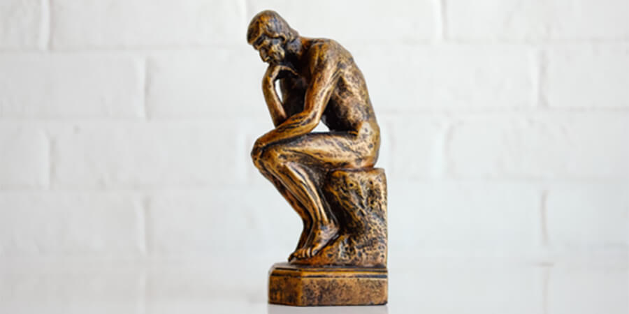 Model of 'The Thinker' statue.