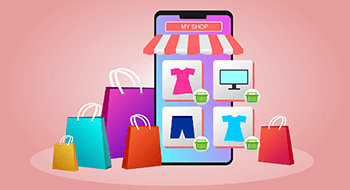 Online shopping vector image.